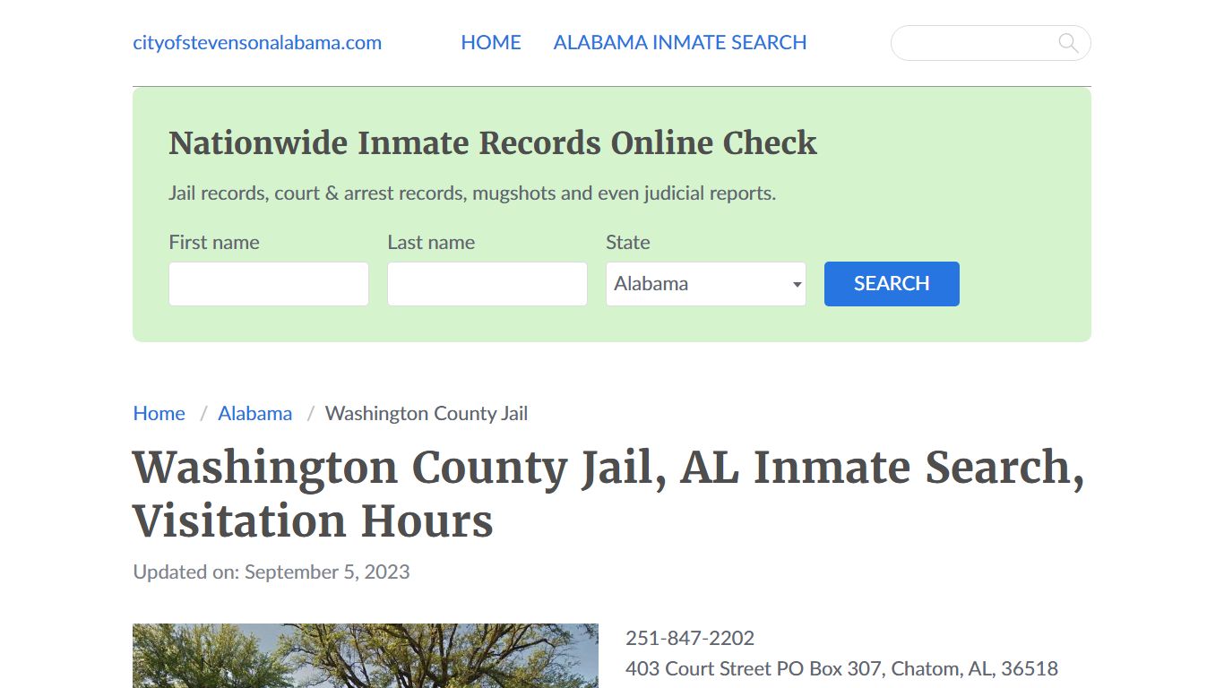 Washington County Jail , AL Inmate Search, Visitation Hours